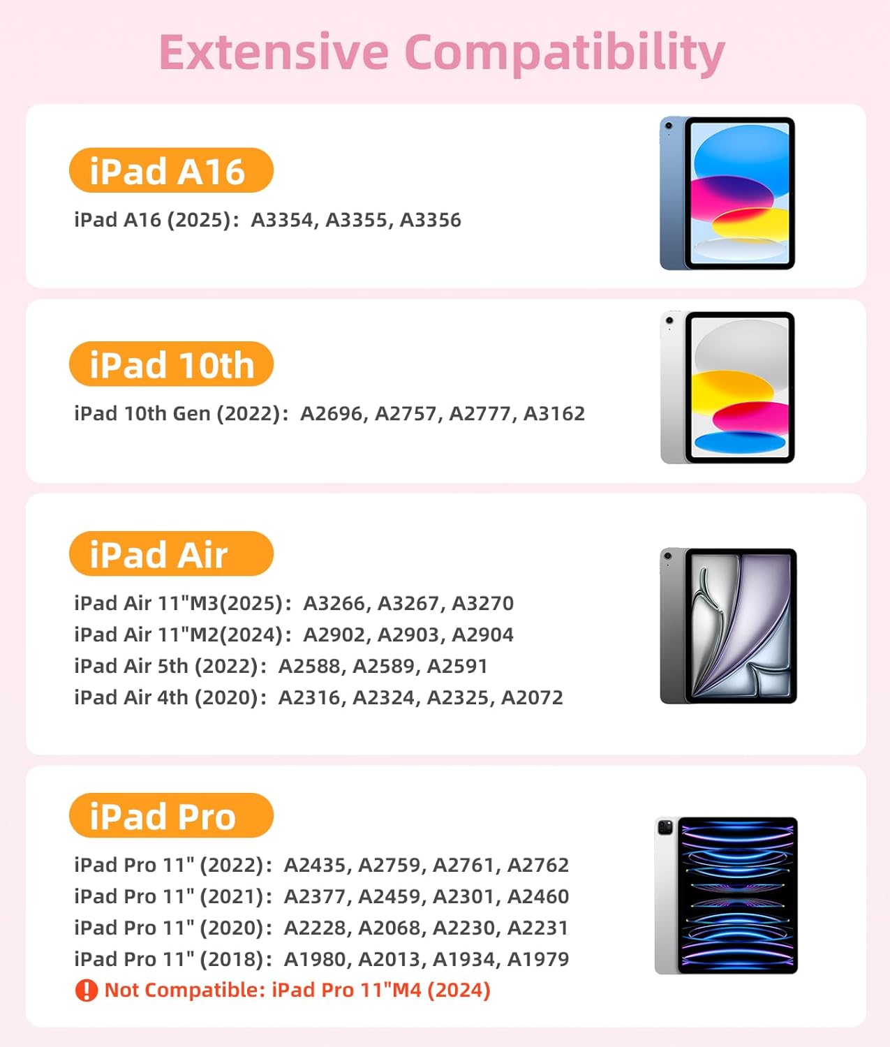 Akkerds for iPad A16 Case with Keyboard - 7 Colors Backlit Keyboard for iPad 10th Generation/iPad Air 11 Inch -Wireless Folio Cover for iPad Air 10.9 Inch/iPad Pro 11 Inch 2022/2021/2020-ShinyPink - Image 2