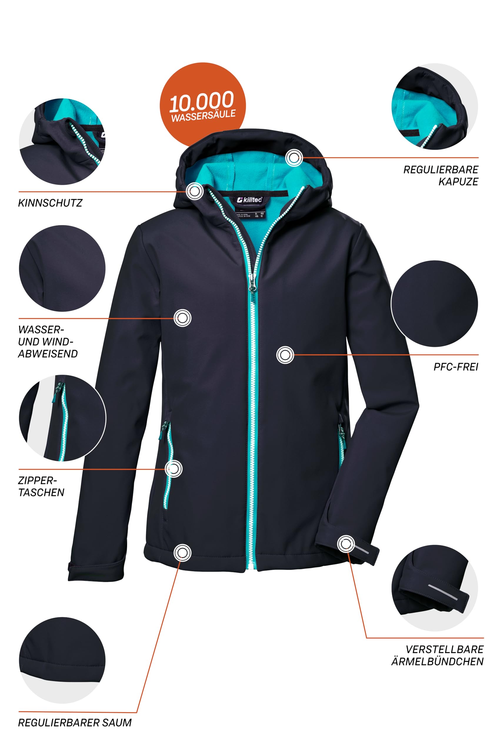 Killtec Kos 358 Grls Sftshll Jckt Veste softshell/veste d'extérieur avec capuche Girl´s
