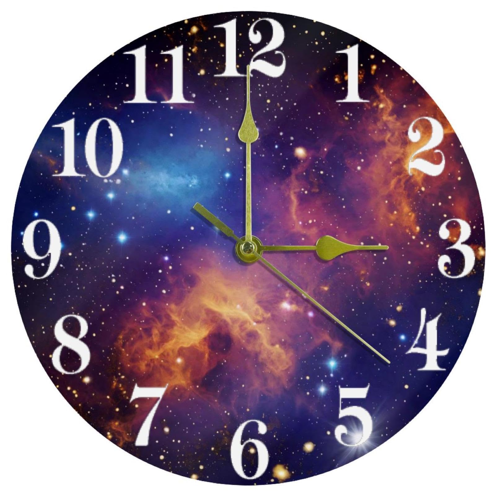 Horloge murale sans tic-tac univers étoilé pour retrouver le sommeil et le calme au bureau