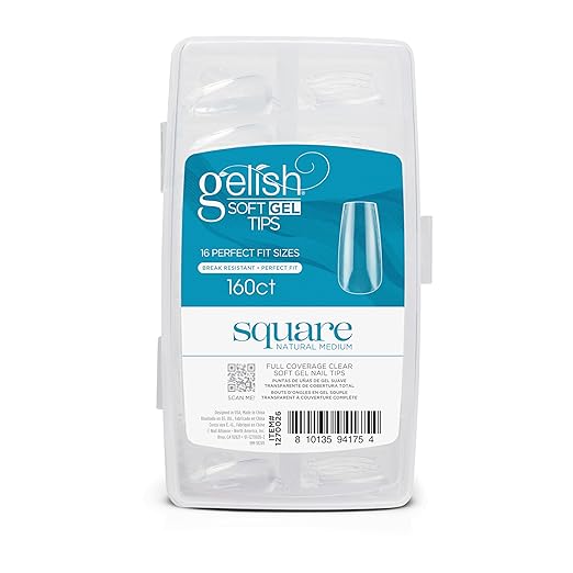 Gelish Soft Gel Tips – Professional Quality Gel Nail Tips for Strong, Long-Lasting Manicures – Easy Application, Natural Look, and Perfect Fit Press on Nails.