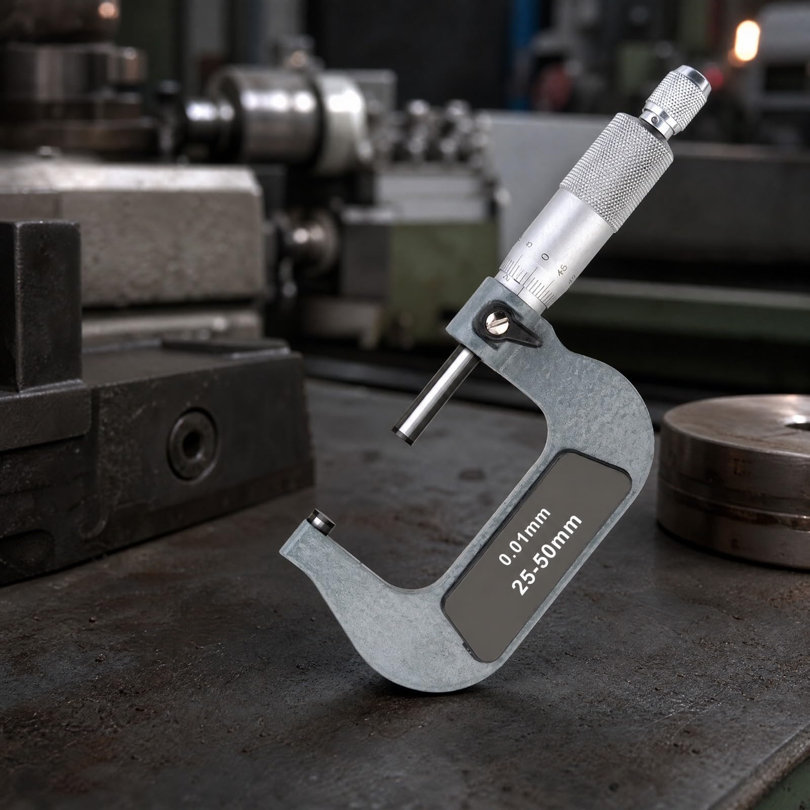 predolo Micrómetro Exterior Mecánico Sólido Micrómetro con en Forma C Práctico Pinza Vernier para Maquinistas, Metalúrgicos, Inspección Dimensional, 50-75mm