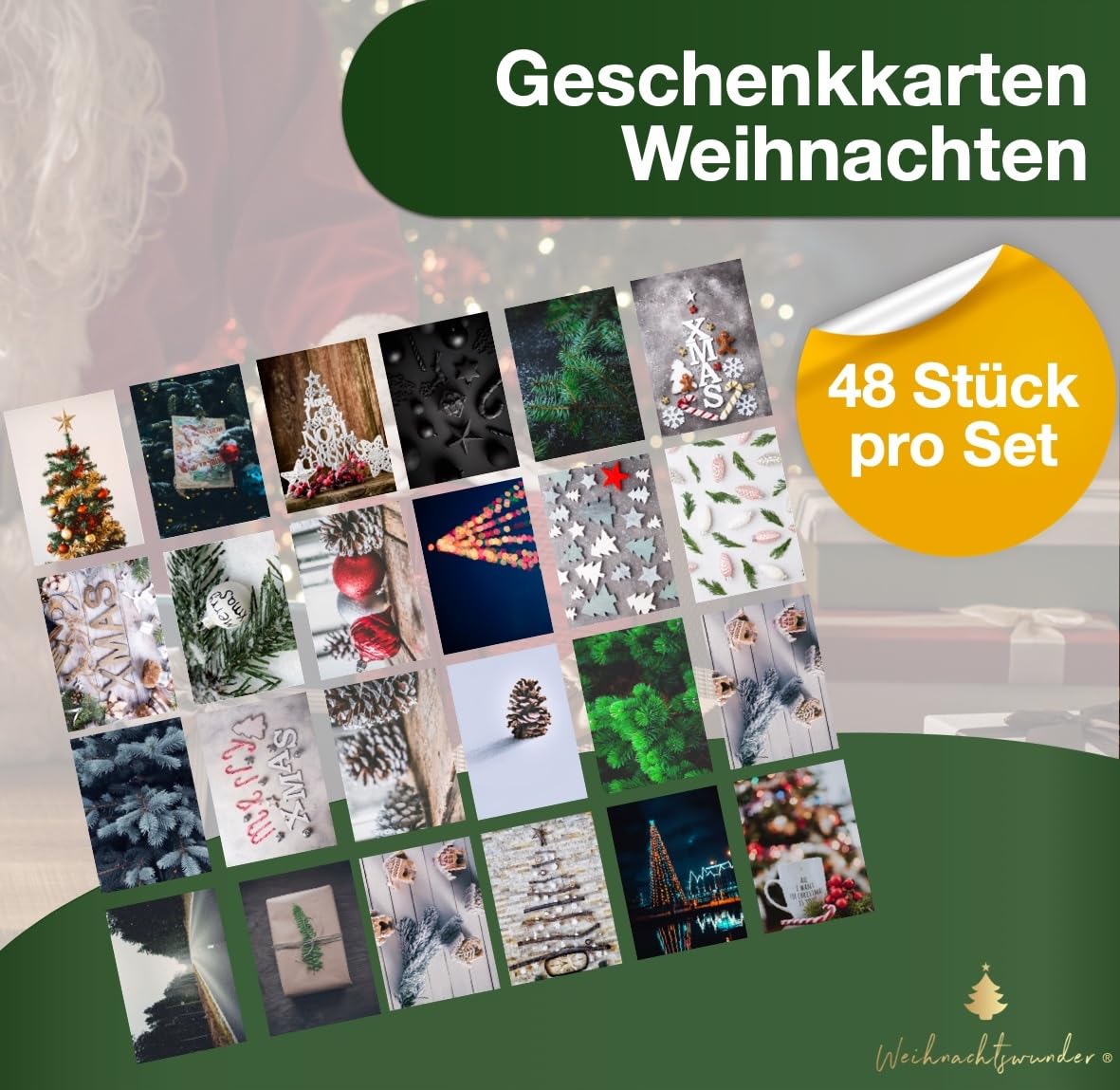 Lot de 240 cartes cadeaux de Noël - Cartes postales - Cartes de Noël - Design moderne avec enveloppes (240 pièces)