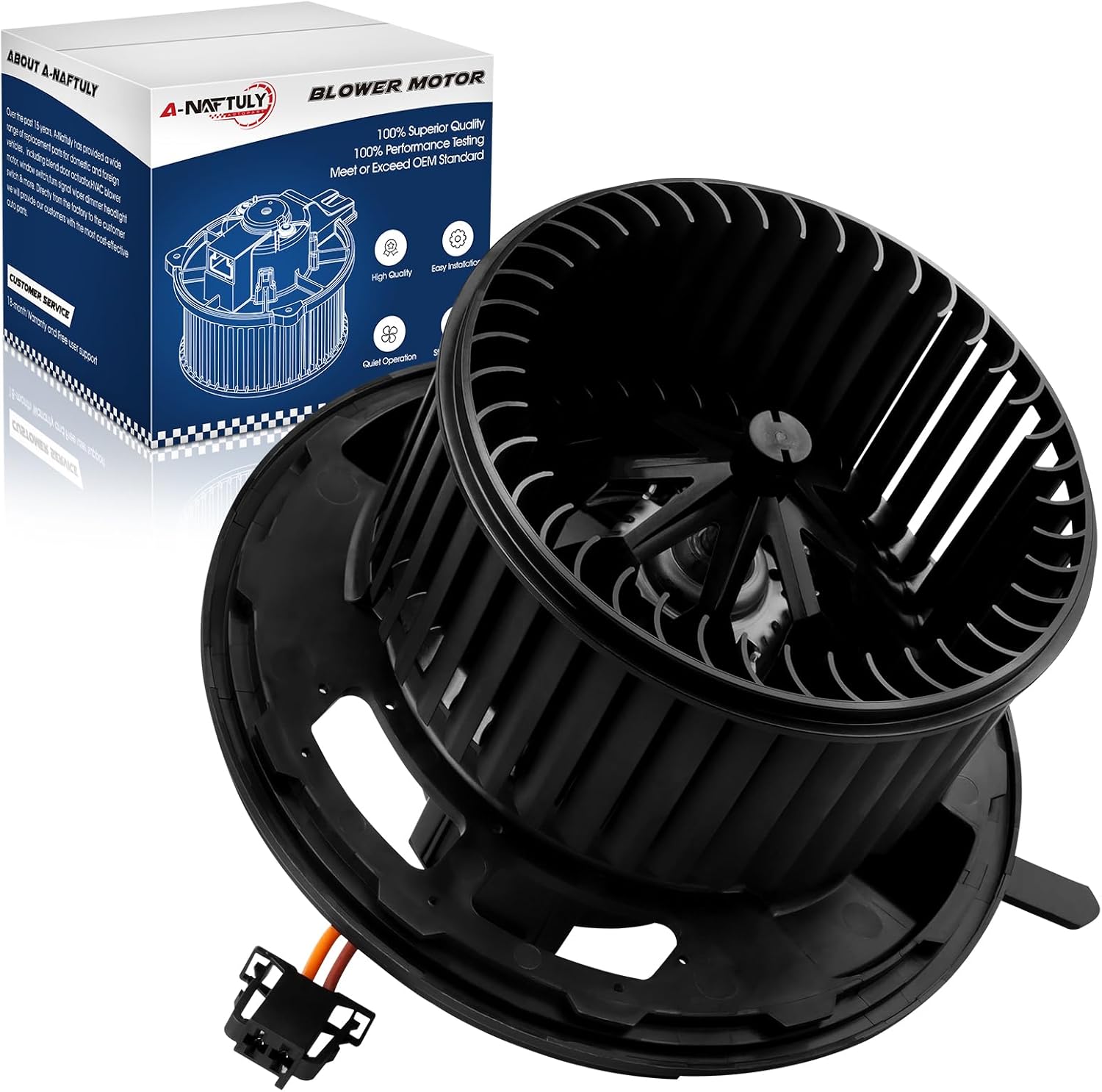 AC Blower Motor with Fan Cage Replacement Fits for 2006 BMW 325i 325xi 330i 330xi, 2007-2013 BMW 328i 335i, 2007-2008 BMW 328xi 335xi, HVAC Heater Blower Motor, Replace# 700218, 64119227670