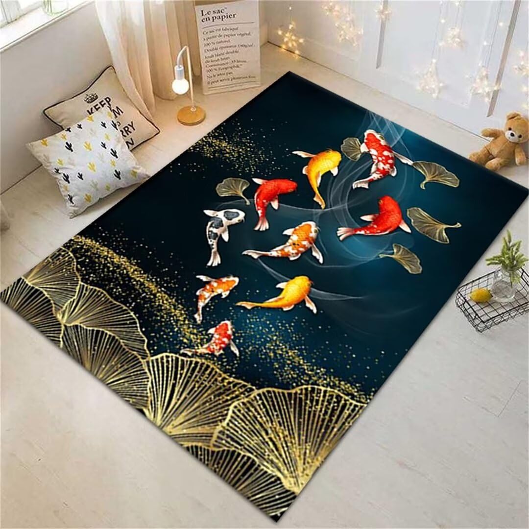 Tapis chambre enfant lavable bleu grand format 140x200cm contre la poussière et les taches