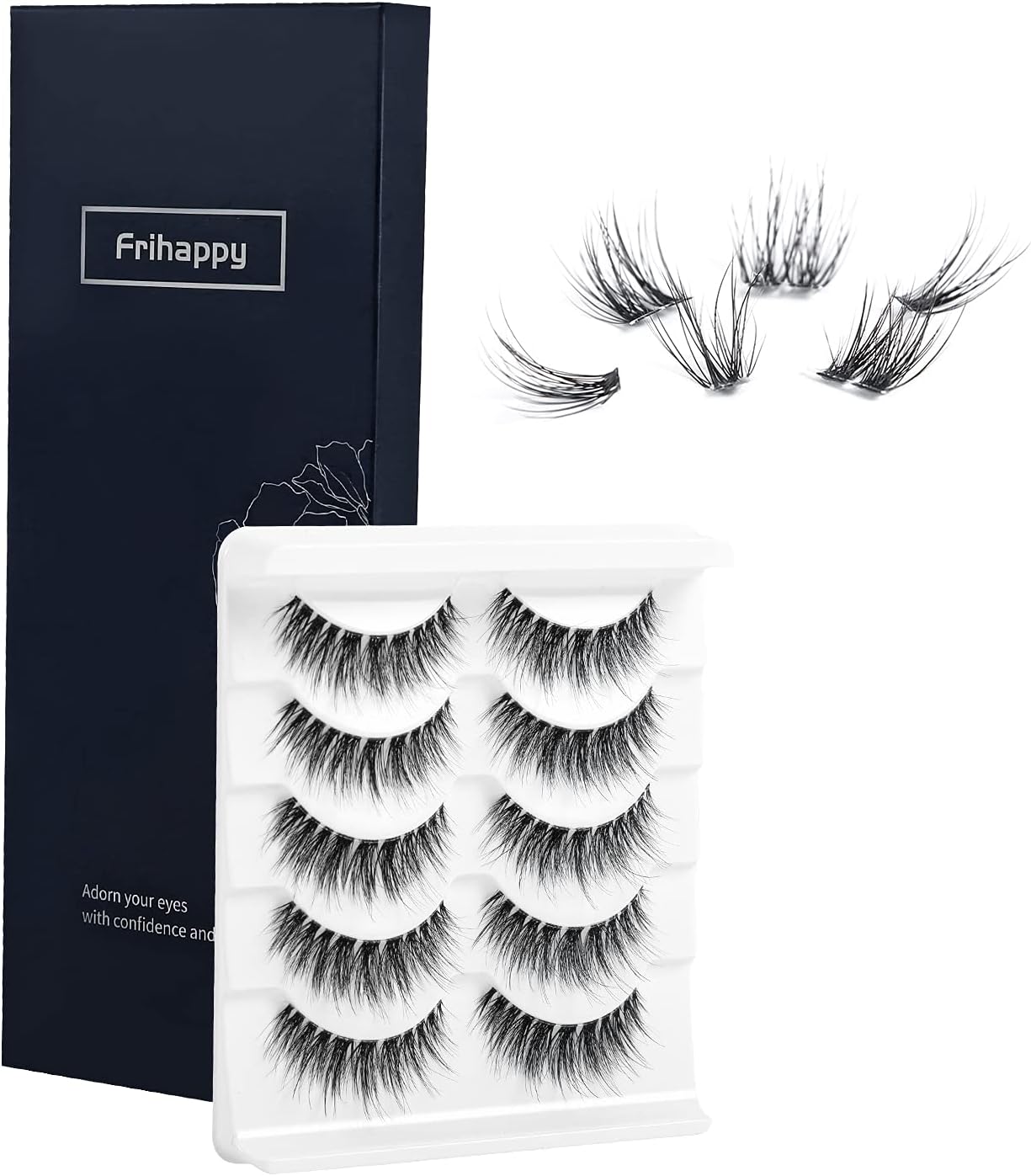 Eyelashes Lashes False Eyelashes Natural Eyelashes Wispy Lashes Mink Lashes False Eyelashes Natural 6 Pairs Frihappy BS40-Fullness