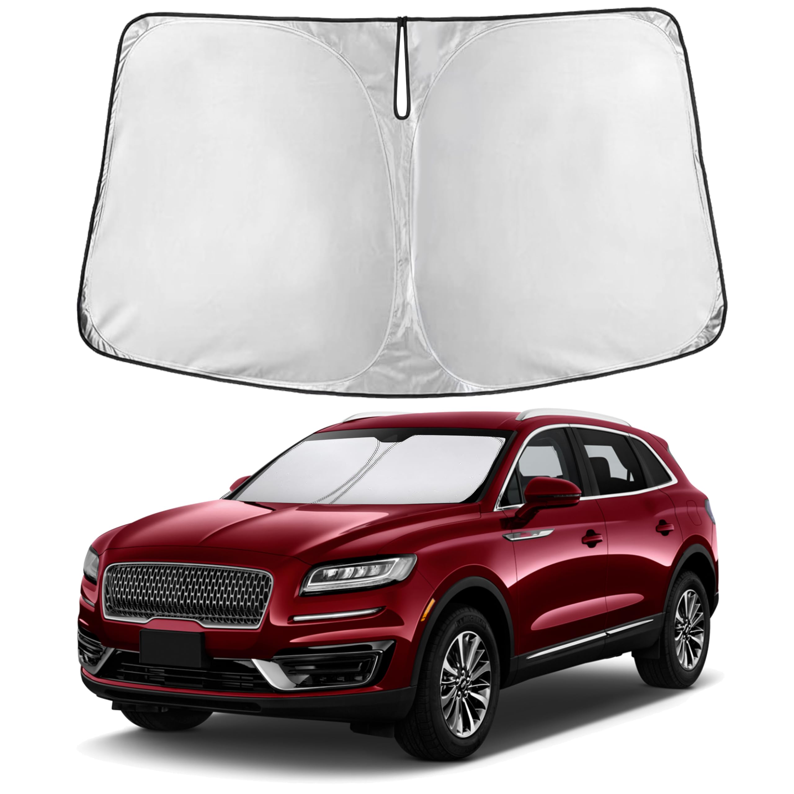 EcoNour Windshield Sun Shade Compatible for Lincoln Nautilus 2019–2023