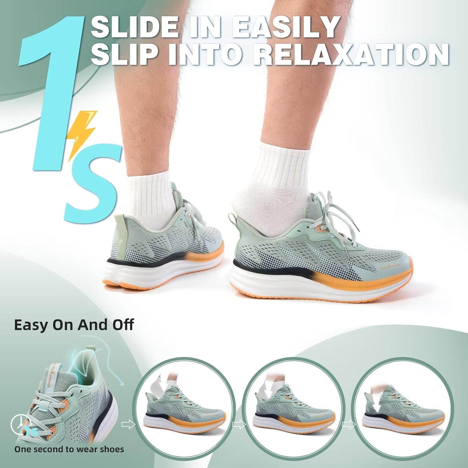 Men's Orthopedic Road Running Shoes: Comfortable Arch Supports Plantar Fasciitis Orthotic Sports Fashion Sneakers, Casual Outdoor Hiking Tennis Athletic Walking Shoes for Foot Heel and Pain Relief