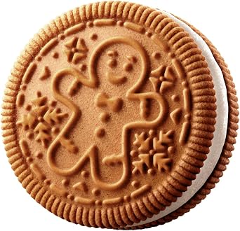OREO Limited Edition Gingerbread Flavour Sandwich Biscuit With a Vanilla Flavour Filling, Gingerbread Cookies, Perfect Treat for Sharing, 154 g (Pack of 1)