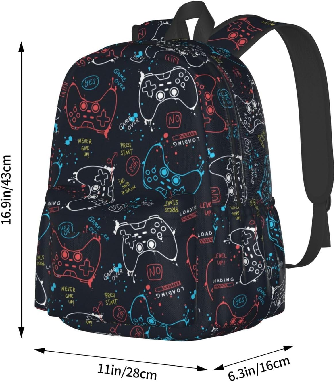 Video Game Controller Multipurpose School Bag Bookbag for Teenage Boys Girls Daily Backpack - Image 6