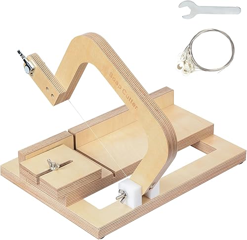 Miniatura 2 de Evinis Cortador de jabón de madera, herramienta de corte de alambre ajustable para hacer jabón hecho a mano, velas, recortar queso, herramienta de