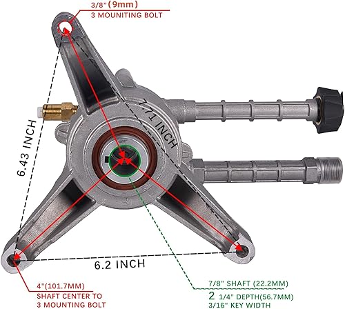 Miniatura 3 de Bomba de lavado a presión vertical de eje de 7/8 pulgadas, 2600-3000 PSI @2.5 GPM, OEM y bomba de lavadora eléctrica para Troy Bilt SRMW22G26-EZ