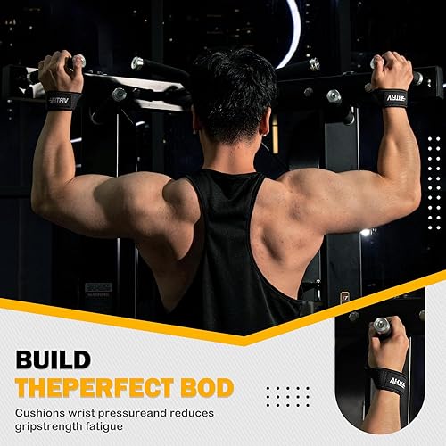 Miniatura 3 de Correas de levantamiento para levantamiento de pesas, correas de muñeca de levantamiento para entrenamiento de fuerza de gimnasio, cojín de muñeca
