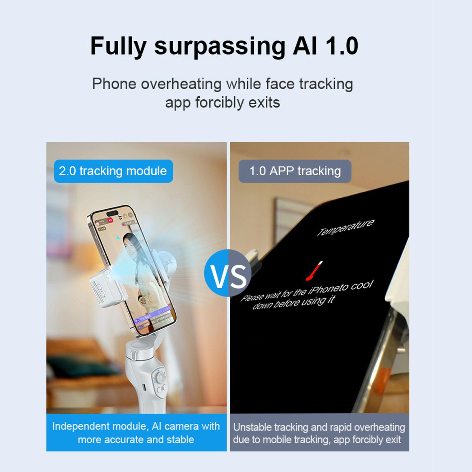 Kit Stabilizzatore Gimbal per Smartphone, Monitoraggio Oggetto Facciale Pieghevole a 3 Assi Gimbal per Telefono per la Registrazione dei Video Telefonici