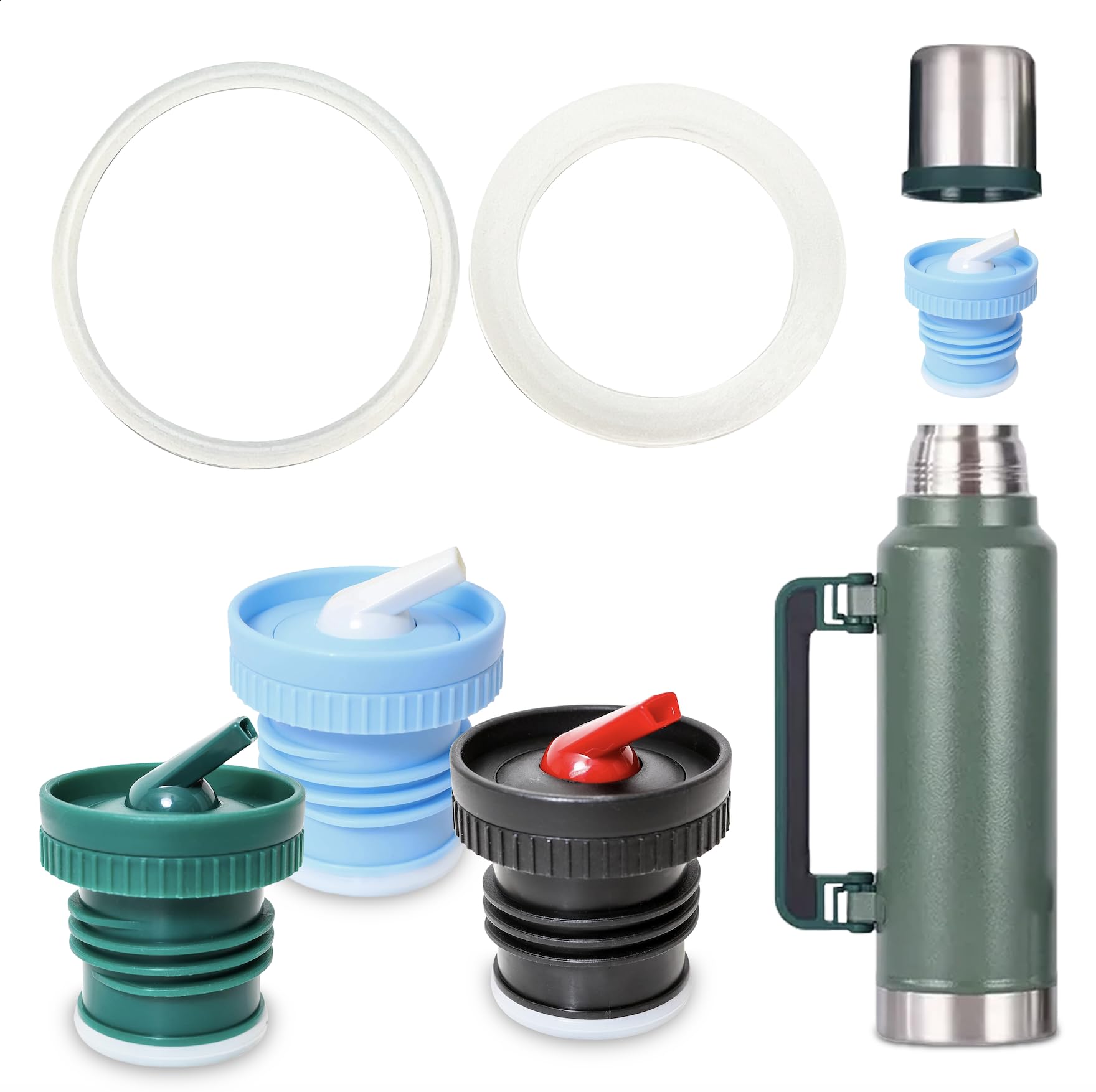 Replacement Gaskets/Rubber Rings (2 Pcs) for Stanley Thermo Wide Mouth Stoppers/Lids – BPA-Free Silicone Seal for Classic Vacuum Insulated Wide Mouth Bottle (20 OZ, 1.0 QT, 1.5 QT, 2 QT, and 2.5 QT)-image-7