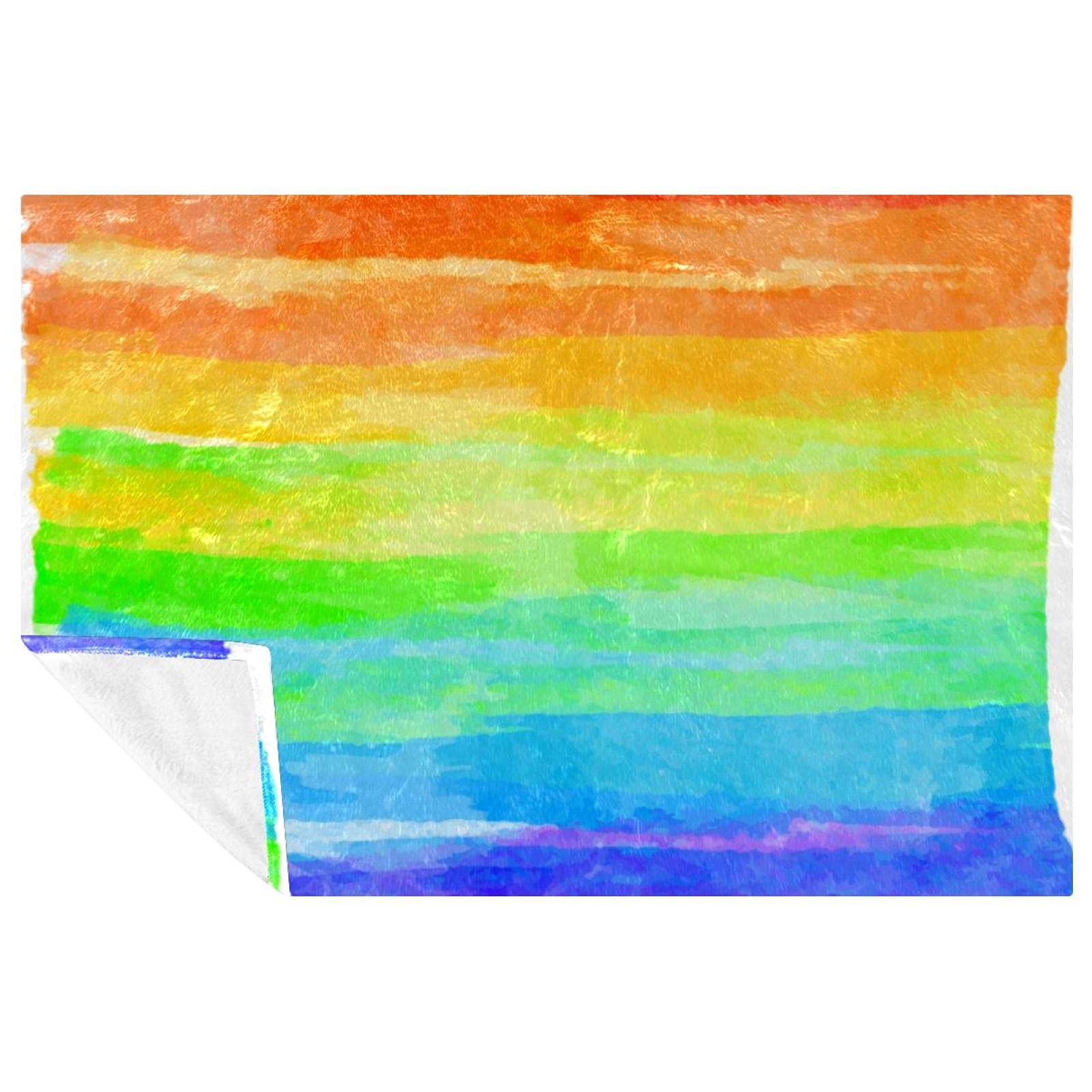 Couverture arc-en-ciel pour pique-nique, camping et moments plage