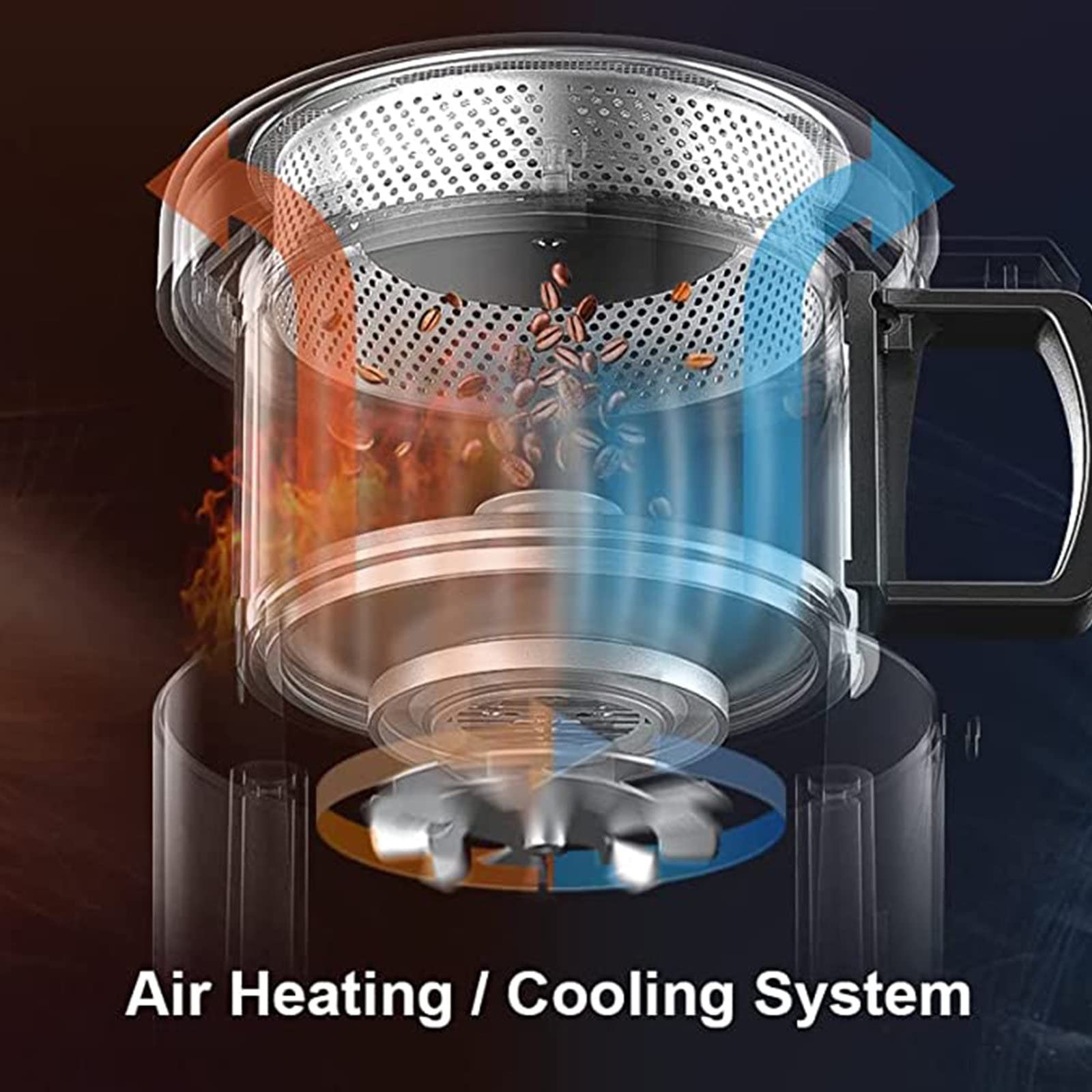Tostapane Elettrico Per Chicchi Di Caff&egrave; 800W &ndash; Macchina Torrefazione Fai-da-te Da 800g &ndash; Modello SG-800