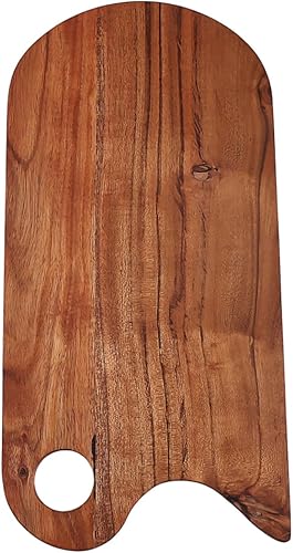 Miniatura 9 de Woodlery Tabla de madera de acacia orgánica para cortar madera de carnicero para queso, carne, verduras, frutas y ensaladas (tablero de árbol de