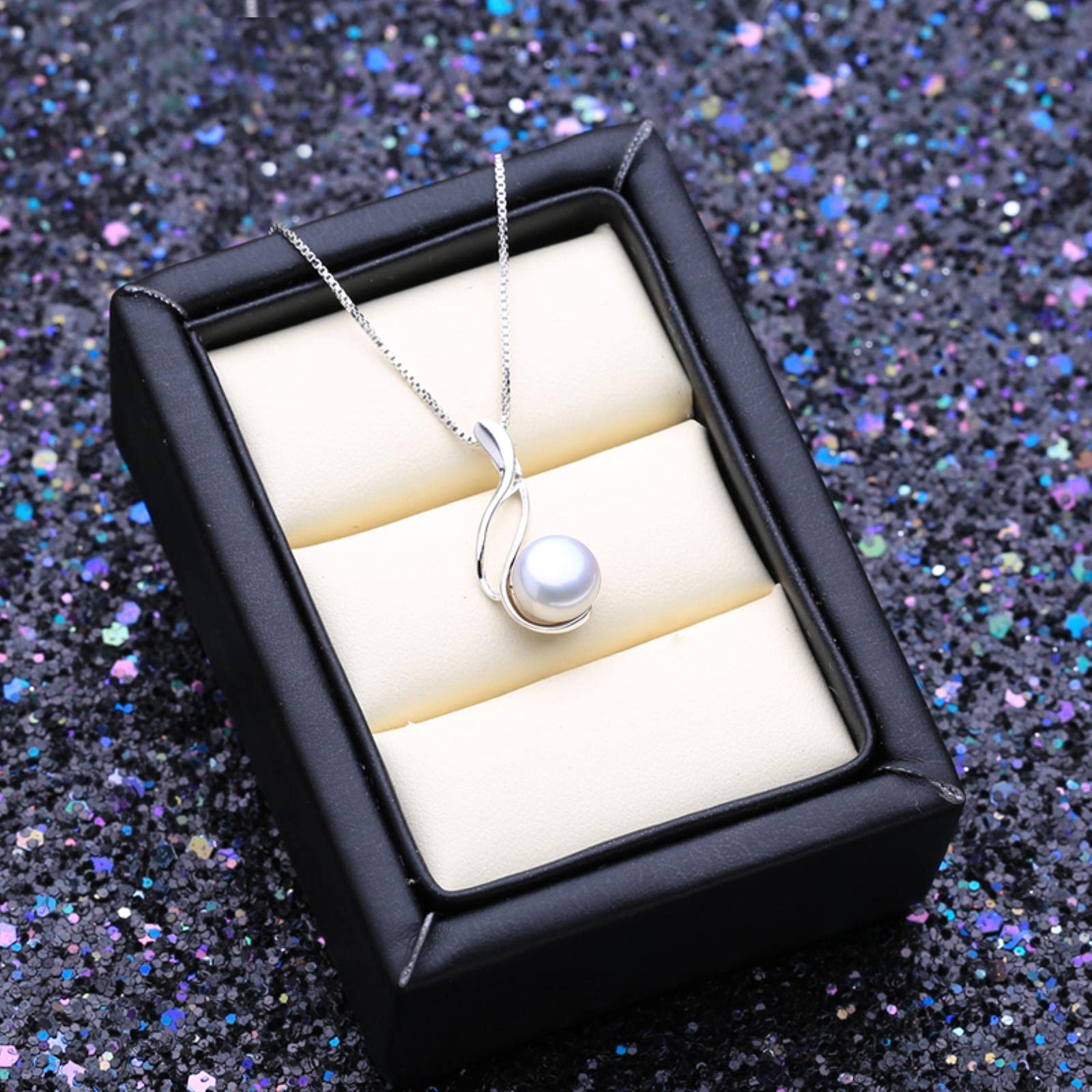 LOKILOKI Orecchini Pendenti In Argento 925 Con Perle Naturali | Design A Catena Con Perle Tonde | Gioielli Donna Per Festa E Cerimonia