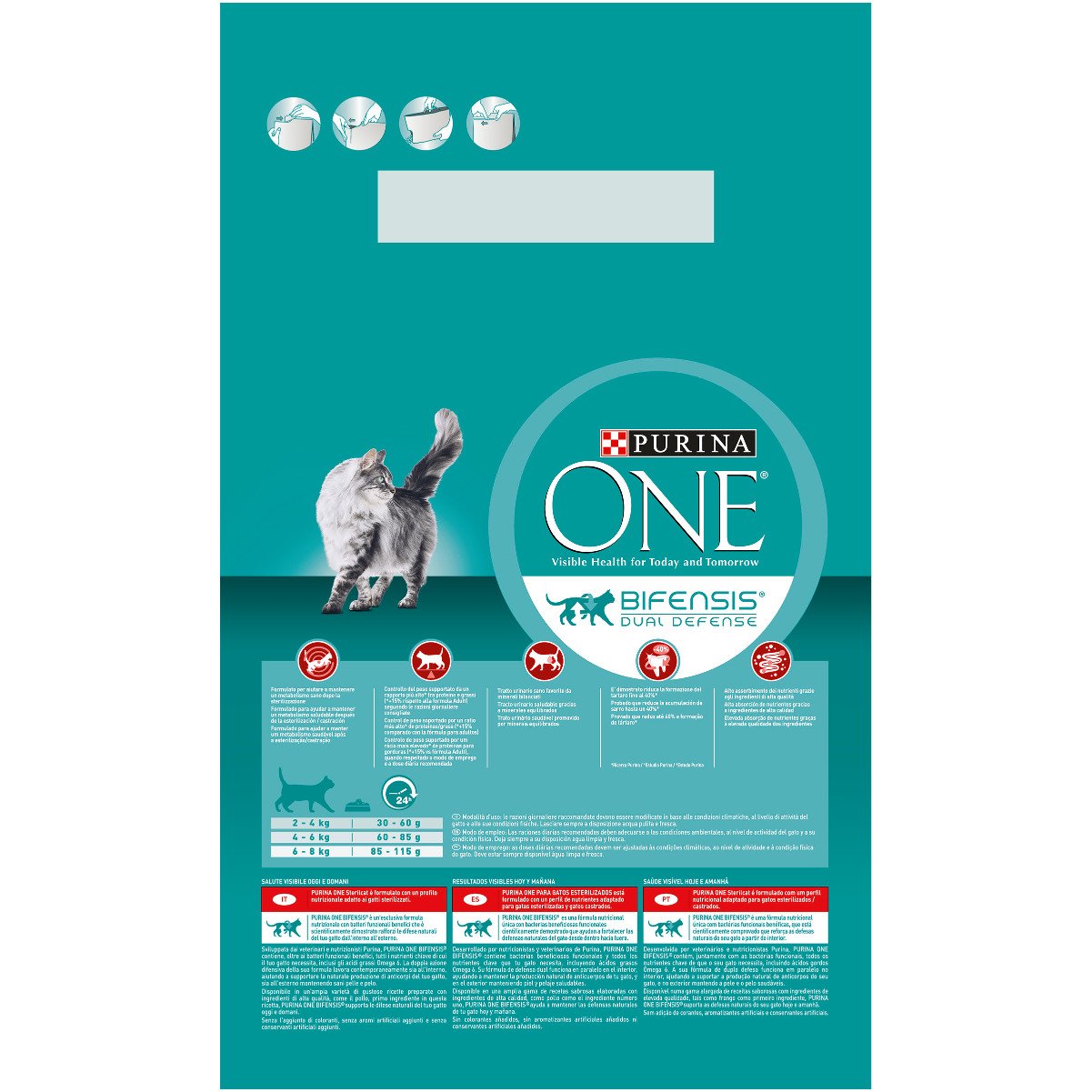 Purina ONE Bifensis Comida Pienso para Gato Esterilizado Adulto con Pollo, Bolsa de 2,8kg (Paquete de 2)