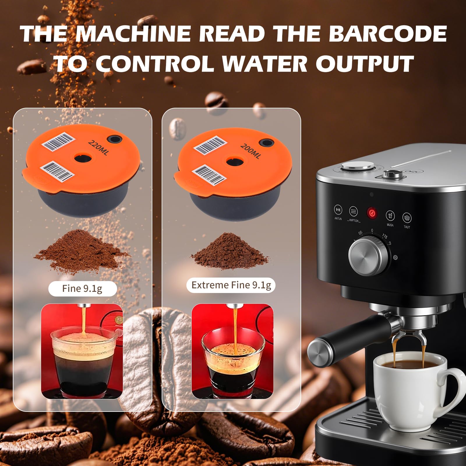 Ta*ssimo Cápsulas Recargables Café Cápsulas Recargables con Cuchara Cepillo, Cápsulas Ta*ssimo para Accesorios de Cafetera (220ml) (60+180+200+220ml)