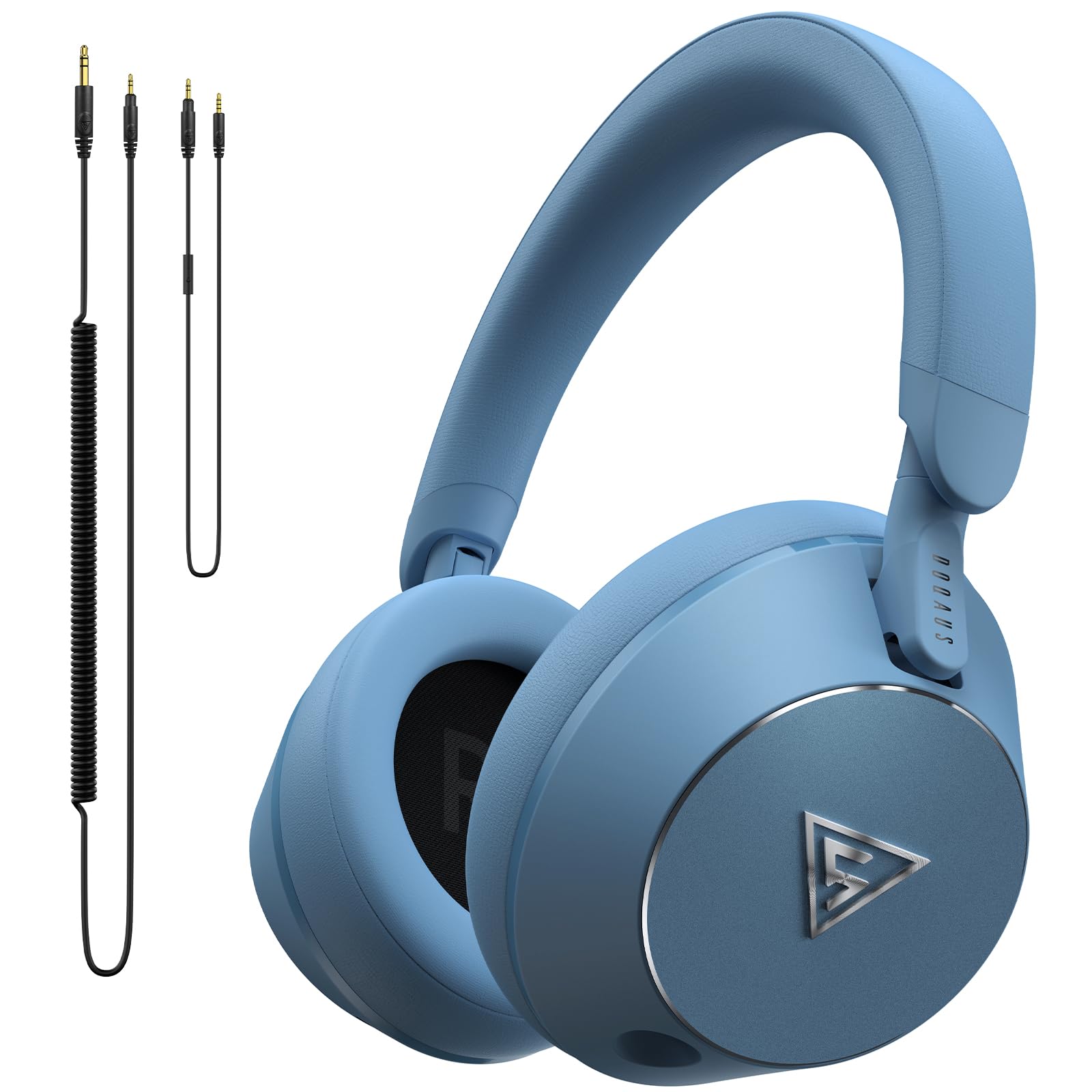 DOQAUS Audífonos profesionales con cable para monitor de estudio para grabación y mezcla de música, auriculares estéreo de 50 mm con conector dual para guitarra eléctrica, teclado, piano, portátil