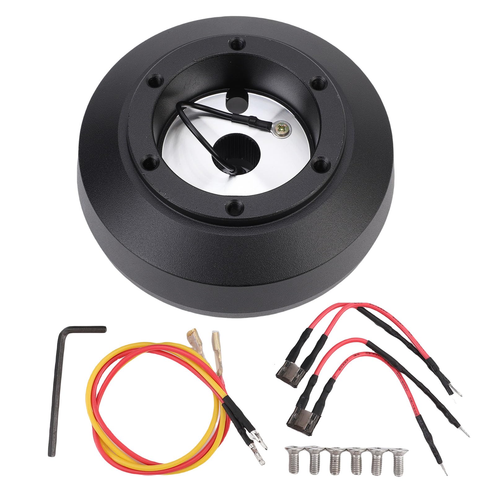 Adattatore per Corto Volante, Rivestimento in Alluminio Nero Ad Alta Resistenza Realizzato con Precisione per un Migliore Controllo della Risposta dello Sterzo, con Camioncini