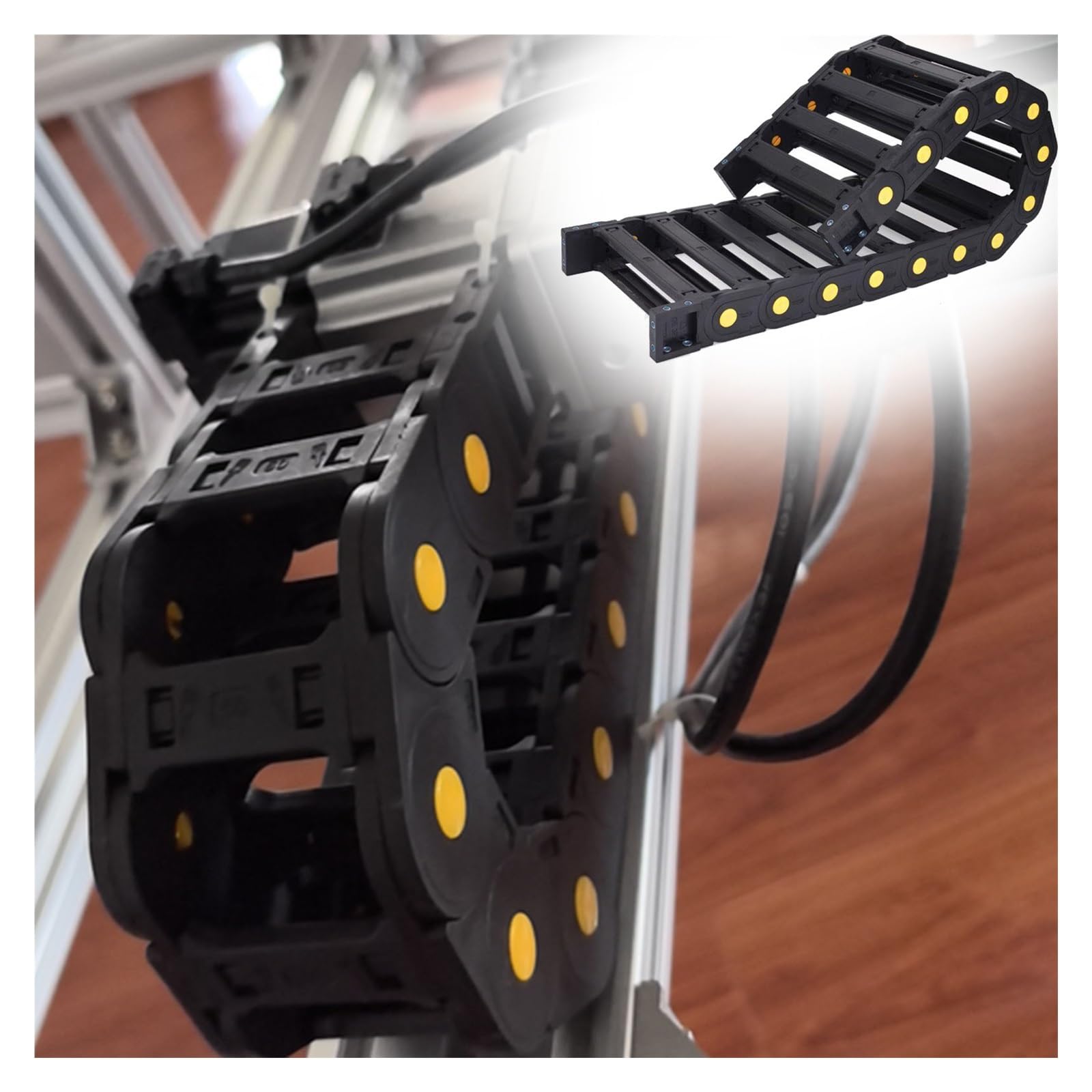 Wdjbpsh 3.3Ft/1M Adjustable Detachable Cable Chain, Tool-Free Openable Design For Quick Threading/ 3D Printers/Engraving Machines/Diy Projects(,0.79X0.98in/20X25mm)