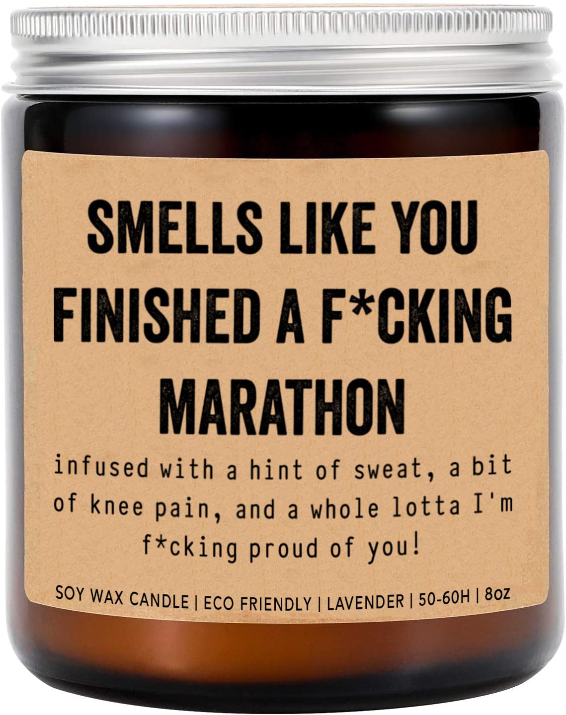 Smells Like You Finished A F*Cking Marathon Candle - Marathon Candle - Gift for Marathon Runner - End of Marathon Candle - Marathon Day Gift - Lavender Fragrance - 8Oz Soy Wax Candle