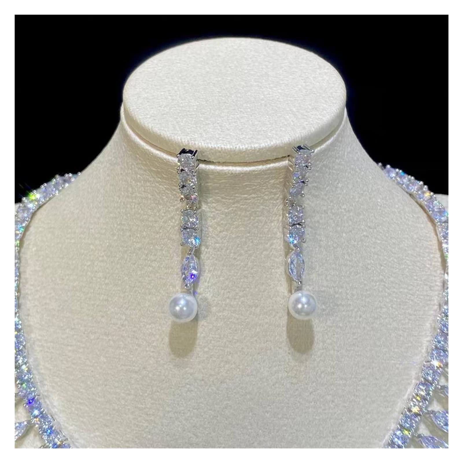 Zestawy biżuterii ślubnej dla nowożeńców Naszyjnik z pereł dla kobiet Nadaje się na kolację zaręczynową Party Biżuteria Baterie domowe