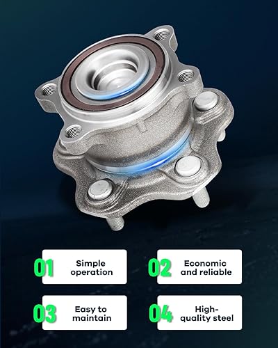 Miniatura 6 de SCITOO Conjunto de cubo de rodamiento de rueda trasera 512389 para Nissan Altima 2007 no ABS 5 lengüetas