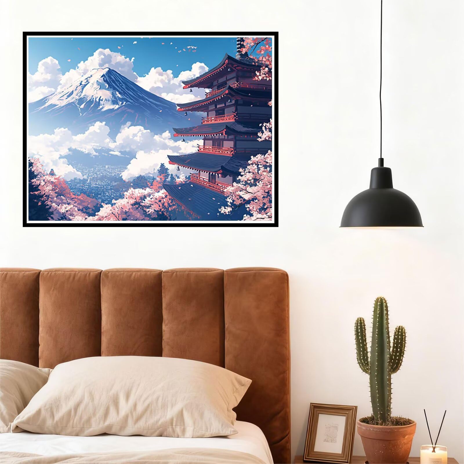 Berg Malen Nach Zahlen Erwachsene Landschaft Malen Nach Zahlen Kinder ab 7, DIY Set Erwachsene Bastelsachen Kreativ Set für Kinder Geschenke für Männer, Weihnachten Halloween Deko 60x80cm H - 674
