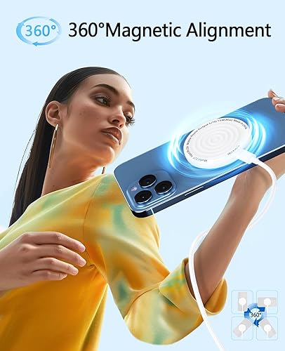Miniatura 5 de Cargador inalámbrico magnético de 15 W con adaptador de 20 W y cable de 6 pies - Cargador MagSafe para iPhone 1615141312 ProMaxPlusMini y AirPods