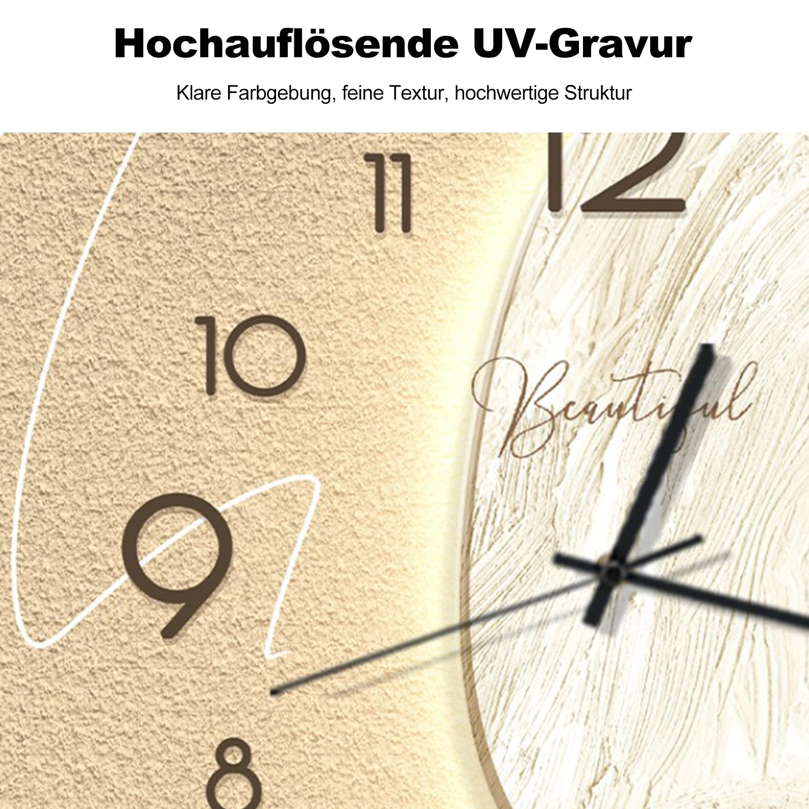 Ergocar Wanduhr, Kreative, Geräuschlose Wanduhr Im Modernen Nordischen Stil, Batteriebetriebene Dekoration Für Schulen, Wohnzimmer, Küchen Und Büros