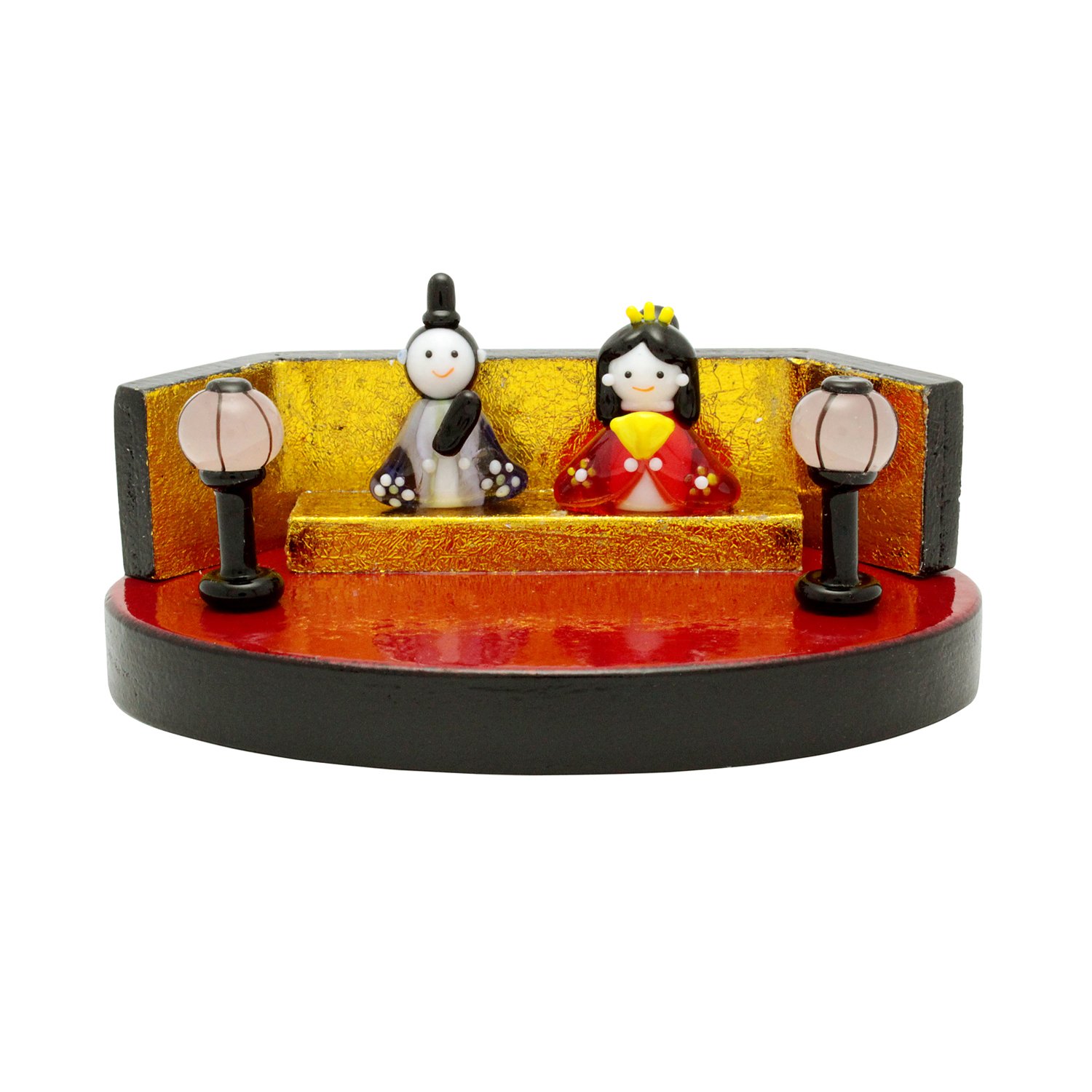 Amazon.co.jp: かわいらしい ガラス細工 ガラスのひな人形セット