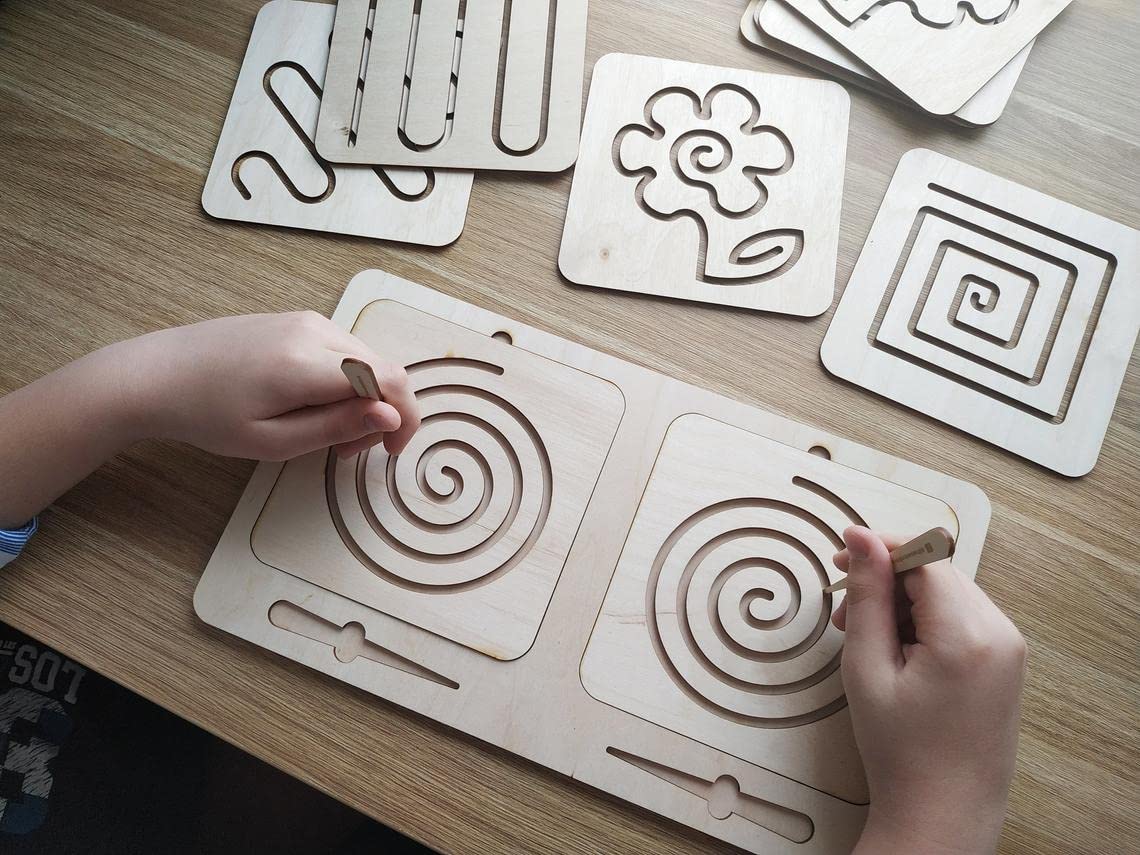 American-Elm Montessori Materials Wooden Tracing Board, Writing Skills Stencil Set, Inter Hemispheric Board, Preschool Educational Toy Learning To Write. - 10+ Years (B09WHHHJKM) Amazon Price History, Amazon Price Tracker