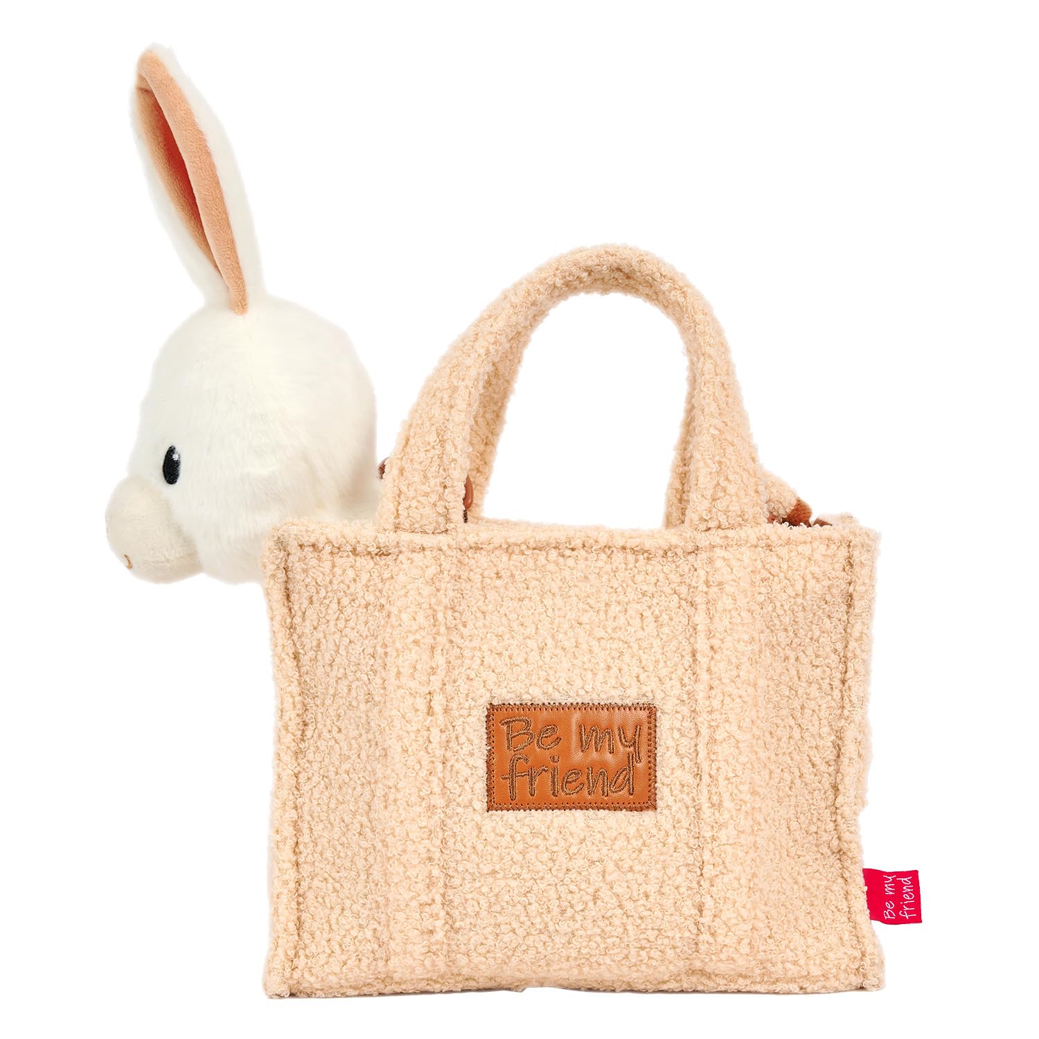 PERLETTI Borsetta Bambina Bambino con Peluche Estraibile - Borsa Morbida e Leggera Regalo Bimbi 3 4 5 6 Anni con Manici - Borsa Bambini Asilo con Pupazzo Removibile - Dimensioni 27x22x9cm