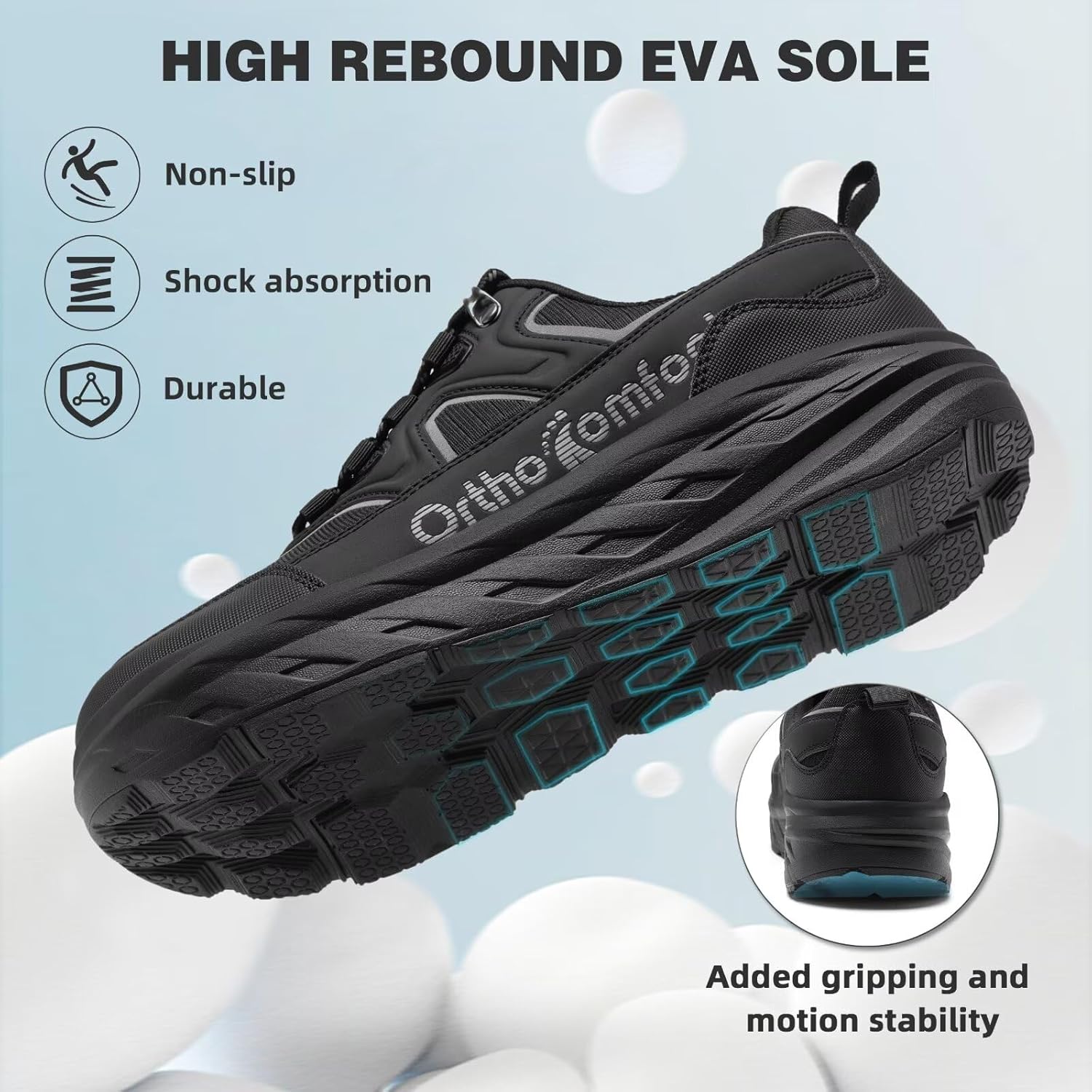 Men's Orthopedic Diabetic Walking Shoes: Wide Tox Box Comfortable Arch Support Plantar Fasciitis Orthotics Heel Spur Shoes, Swollen Feet Casual Fashion Sneakers for Foot and Heel Pain Relief