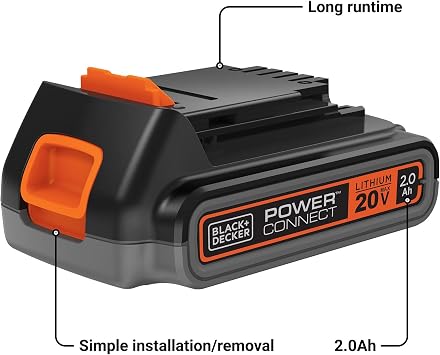 BLACK+DECKER 20V MAX Lithium Battery POWERCONNECT 2.0Ah Cordless Tool Battery Packs, Lightweight Power Tool Battery, Charger Sold Separately (LBXR2020-OPE)