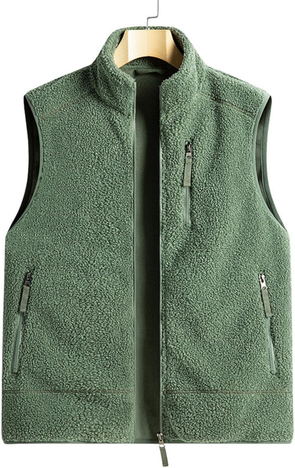 FQZWONG Mens Fleece Vests Lightweight Winter Zip Up Sleeveless Jacket Outdoor Hiking Travel Golf Vest Winter Outerwear - Image 2