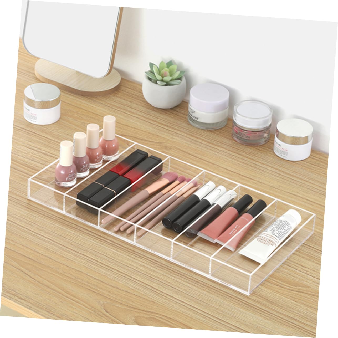 CHILDWEET 6grilles Boîte De Rangement Pour Lunettes De Soleil Transparent Avec Compartiments Support Affichage Multifonctionnel Pour Lunettes Et Accessoires Pour Magasins Et Usage