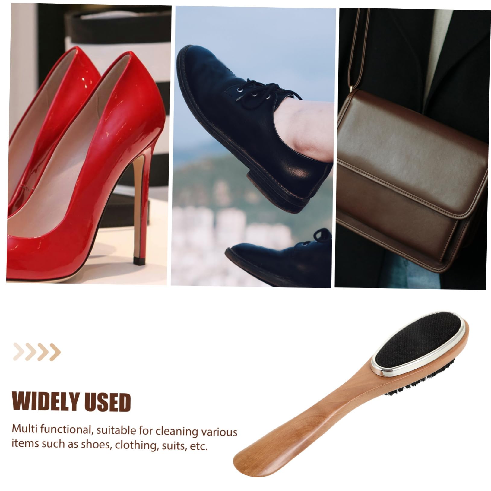 GALPADA 5piezas Cepillo De Madera para Limpiar y Pulir Zapatos Herramienta De Cuidado para Botas y Zapatillas Cepillo De Cerda Natural para Brillo Diseño Ergonomico y Duradero