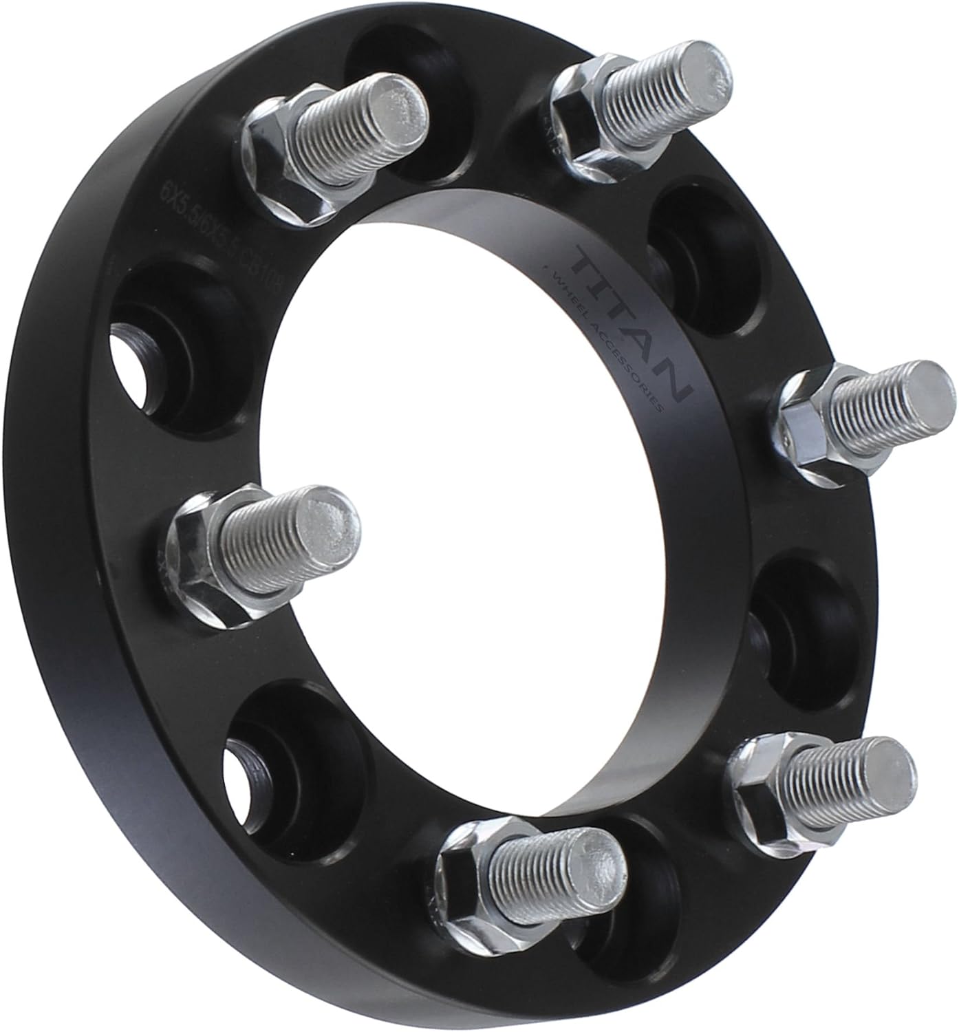 1.5 Inch Lug Centric Wheel Spacer Compatible with Nissan Armada, Frontier, Pathfinder & Infiniti QX56-6x5.5 (6x139.7) Bolt Pattern, 108mm Hub Bore, 12x1.25 Studs, Black - Set of 4