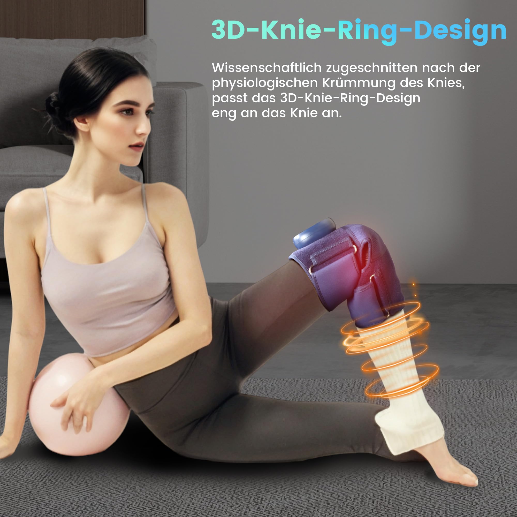 Neues Knie Massagegerät, 3-in-1 Schnurloses Knie Airbag Massagegerät mit Wärme und Vibration, Kniemassagegerät für Arthritis, Ischias, Knieschmerzen,Gerissenen Meniskus, Geschenk