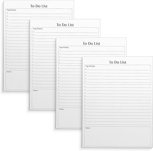 Better Office Products - Bloc de notas de lista de tareas pendientes, 8.5 x 11 pulgadas, bloc de notas de planificación, 50 hojas, organizador de
