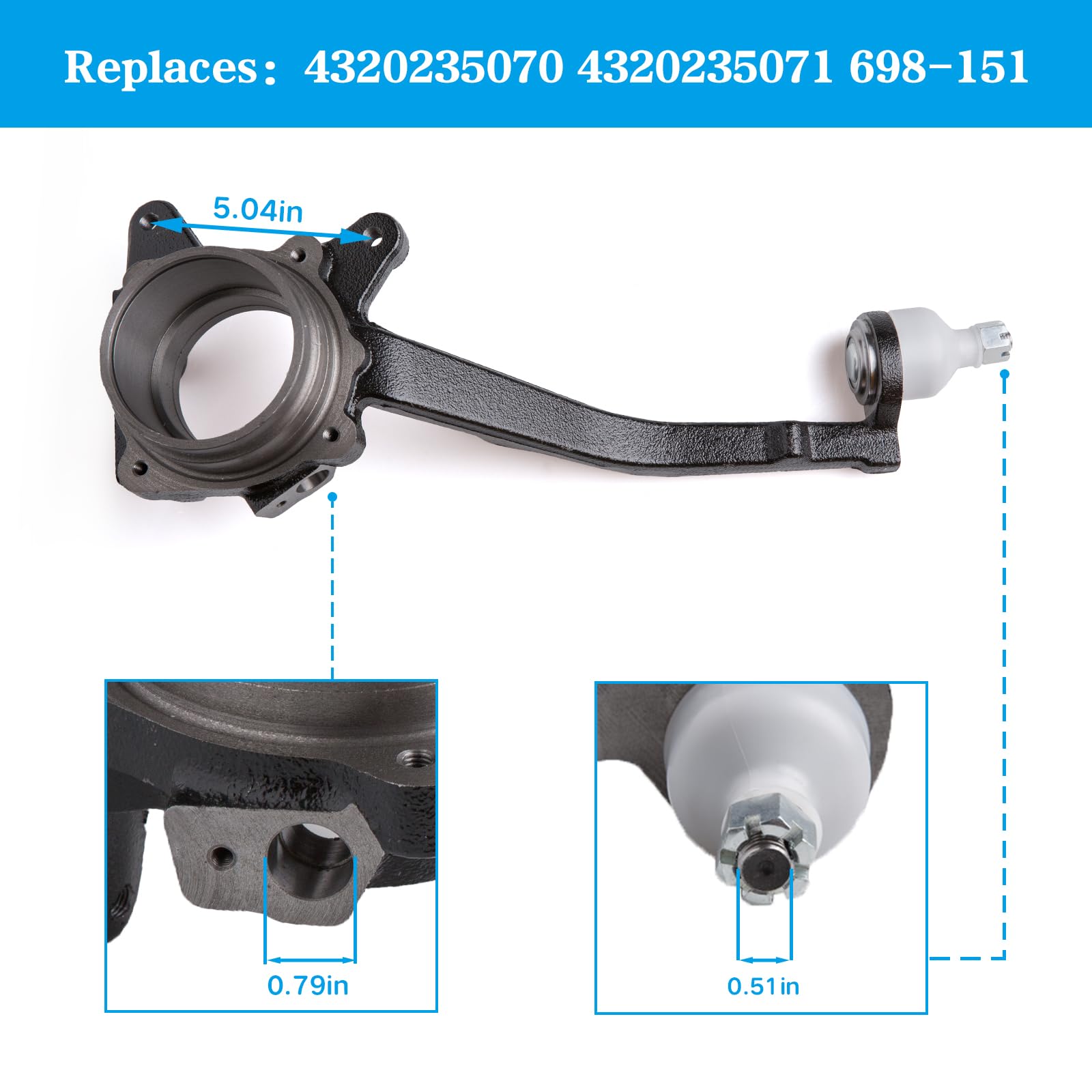 Amazon.com: Tykick Front Steering Knuckle Spindle Left Side for