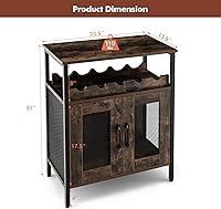 Vista 2 de LOKO Gabinete para bar de vinos, gabinete de licor industrial con estante de vino desmontable, gabinete de vino con soporte para vidrio, gabinete