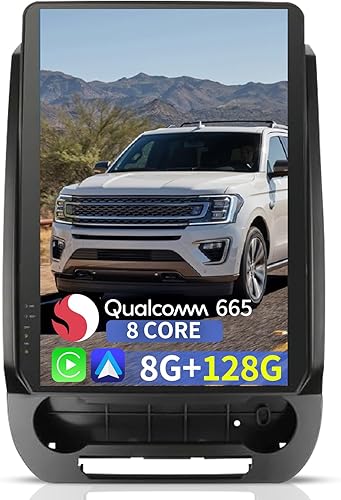 Qualcomm - Radio de coche Android 11 para Ford Expedition Interceptor 2018-2023 Unidad principal de repuesto estéreo de 14.4 pulgadas 2K IPS