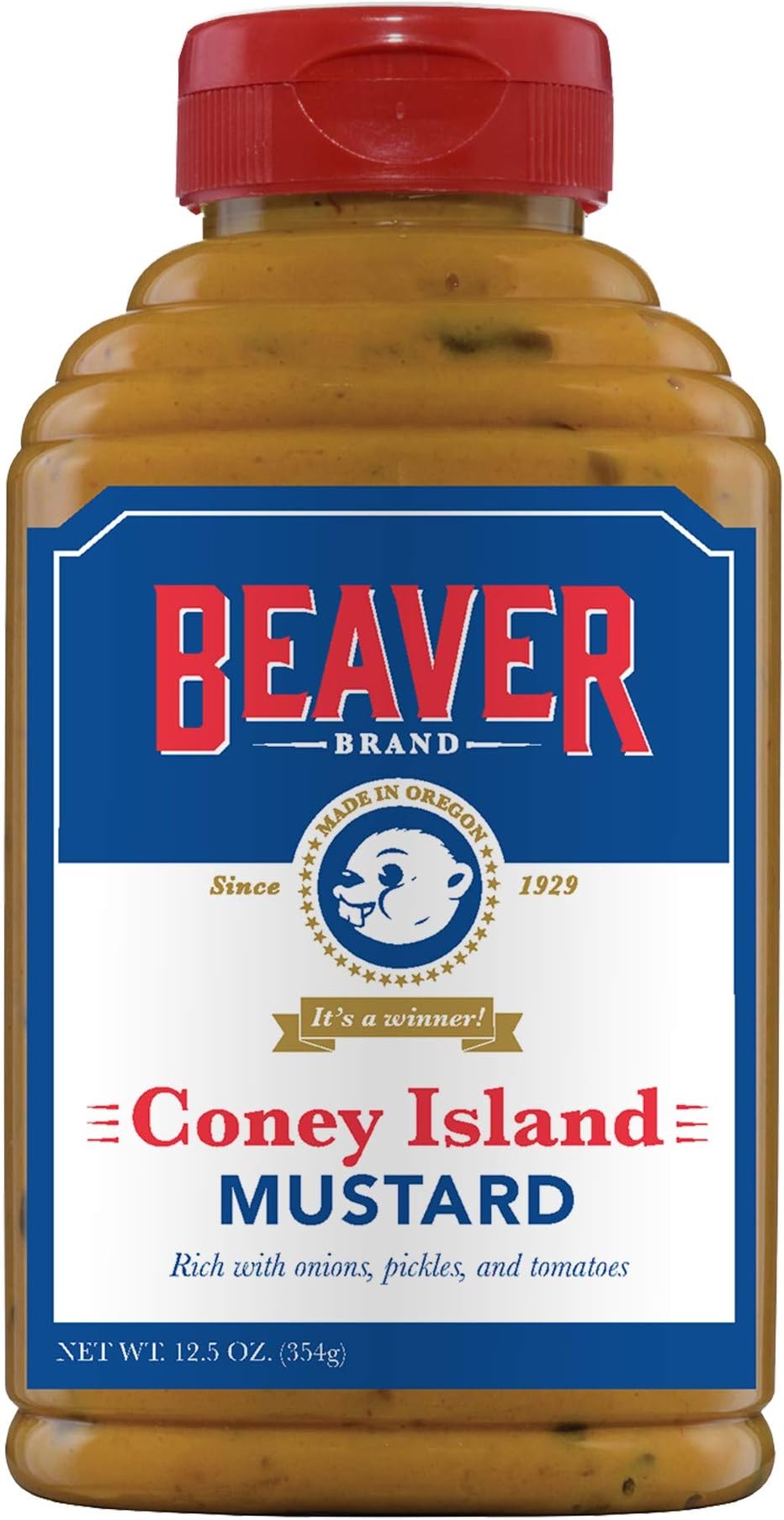 Coney Island Hot Dog Mustard, 12.5 Ounce Squeeze Bottle (Pack of 6)