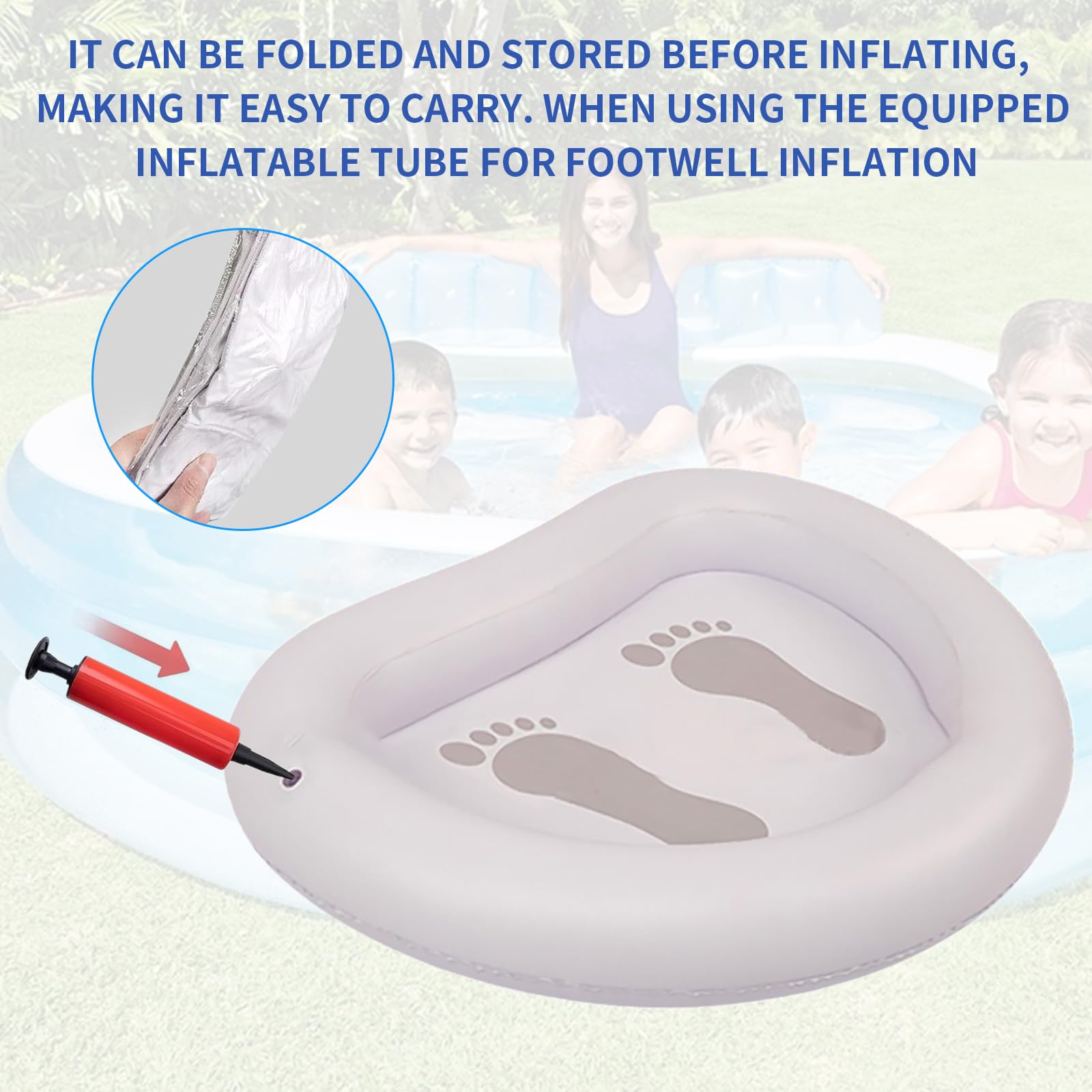 LUMOOM Aufblasbares Fußbecken - PVC Planschbecken 60cm Für Pool & Garten