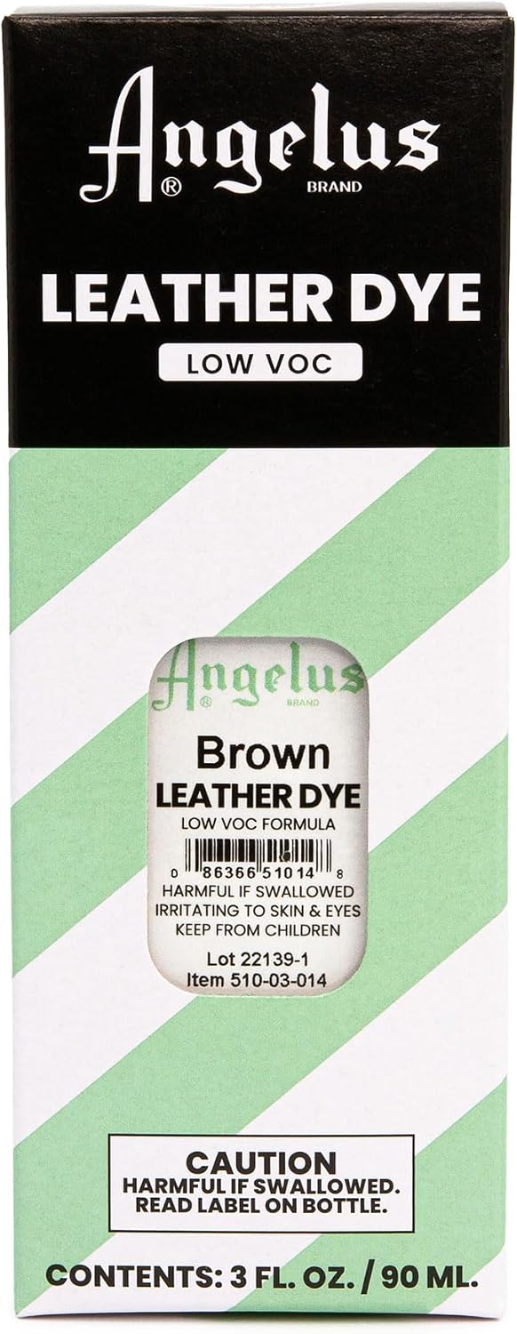 Angelus Leather Dye - Flexible Leather Dye for Shoes, Boots, Bags, Crafts, Furniture, & More 3oz, Dauber Included (Brown)